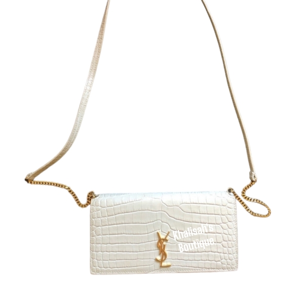 CASSANDRE PHONE HOLDER WITH STRAP IN SHINY CROCODILE-EMBOSSED LEATHER - Picture 11 of 16
